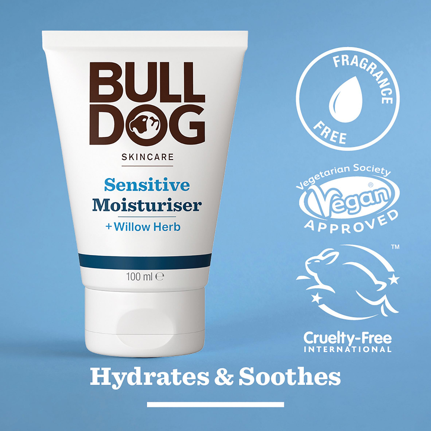 Bulldog Skincare Sensitive Moisturiser Willow Herb Hydrates Soothes Natural Origin Bright comfort Daily dry clean Sensitive smooth Best import UK low price bd