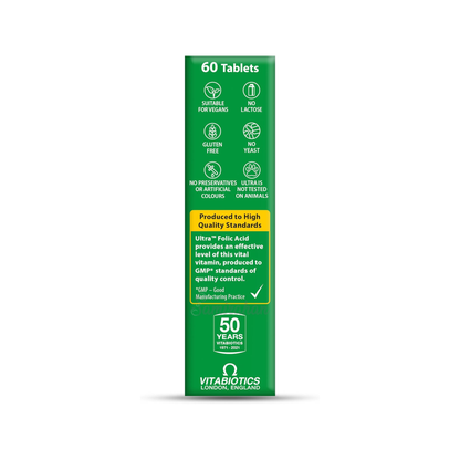 Vitabiotics Ultra Folic Acid 400µg Vitamin B12 Tablet Suitable Vegan vitamin premium brand authentic import original Best UK healthcare low price in bd Dhaka