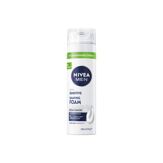 Nivea Men Sensitive Shave Foam 0% Alcohol comfortable skin Best import foreign authentic genuine safe original brand quality male hygiene UK low price in bd