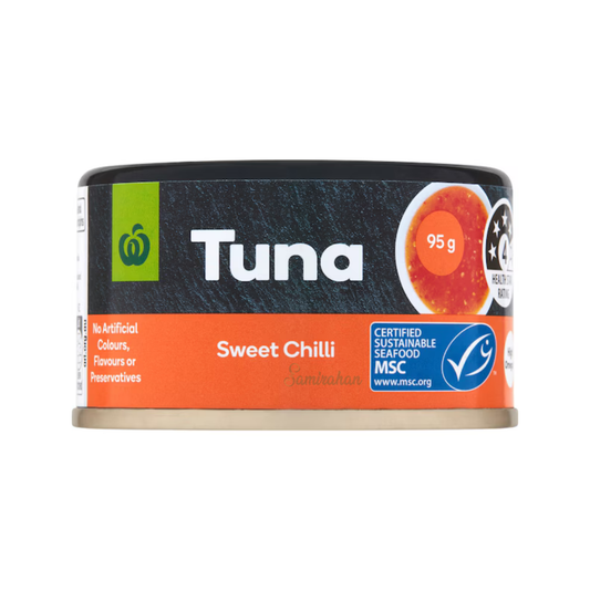 Woolies Tuna Sweet chili Omega snacks protein spicy sandwich Health Best authentic import Australia Thai salty premium brand seafood cooks fish low price in BD Noakhali Sherpur Netrokona