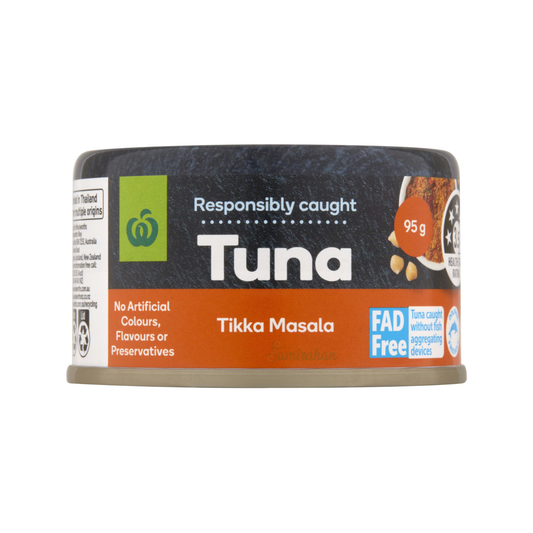 Woolies Tuna Tikka Masala Omega snacks protein spicy sandwich Health Best authentic import Australia Thai salty premium brand seafood cooks fish low price in BD Jashore Bandarban Pirojpur