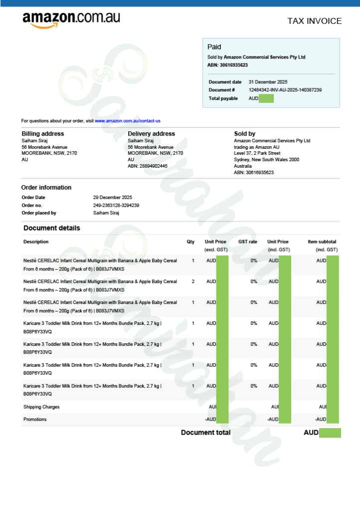 ক্যারিকেয়ার পর্যায় ৩ বেবি টডলার মিল্ক ড্রিংক ফর্মুলা ১২+ মাস থেকে (অস্ট্রেলিয়া) ৯০০ গ্রাম