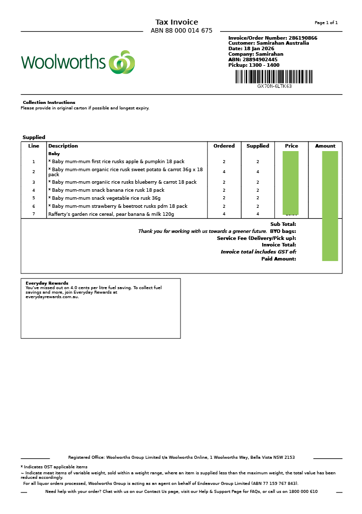Baby Mum Mum Organic Rice Rusk Sweet Potato & Carrot 8+ Months 18 Pack (Australia) 36g