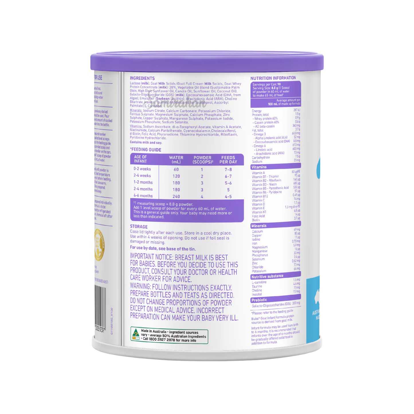 Bubs Easy-digest Goat Milk Baby Infant Formula Powder Birth nutrition premium genuine health feeding food natural growth breast organic AU Imported price in BD Similac Enfamil NAN Nestlé SMA HiPP Cow & Gate Aminbazar Gabtali Adabar Mohammadpur Shewrapara Kazipara Jatra Bari Gandaria 