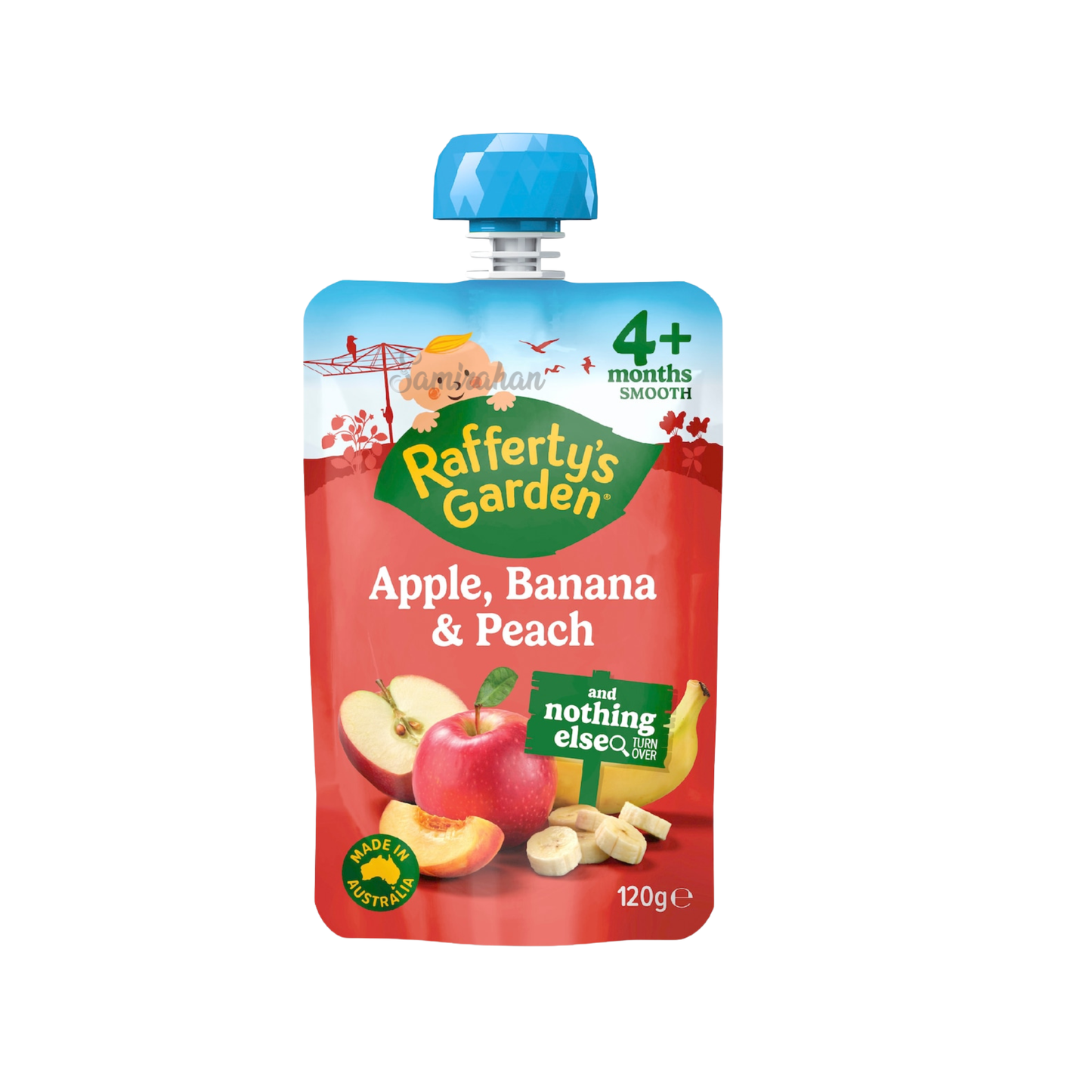 Rafferty's Garden Apple Banana Peach Baby Food Pouch 4+ fruits vegetable Best import Australia authentic premium kids snack healthy organic cheap price in BD Basundhara Residential Area Banani Super Market Mirpur Tongi Kurmitola