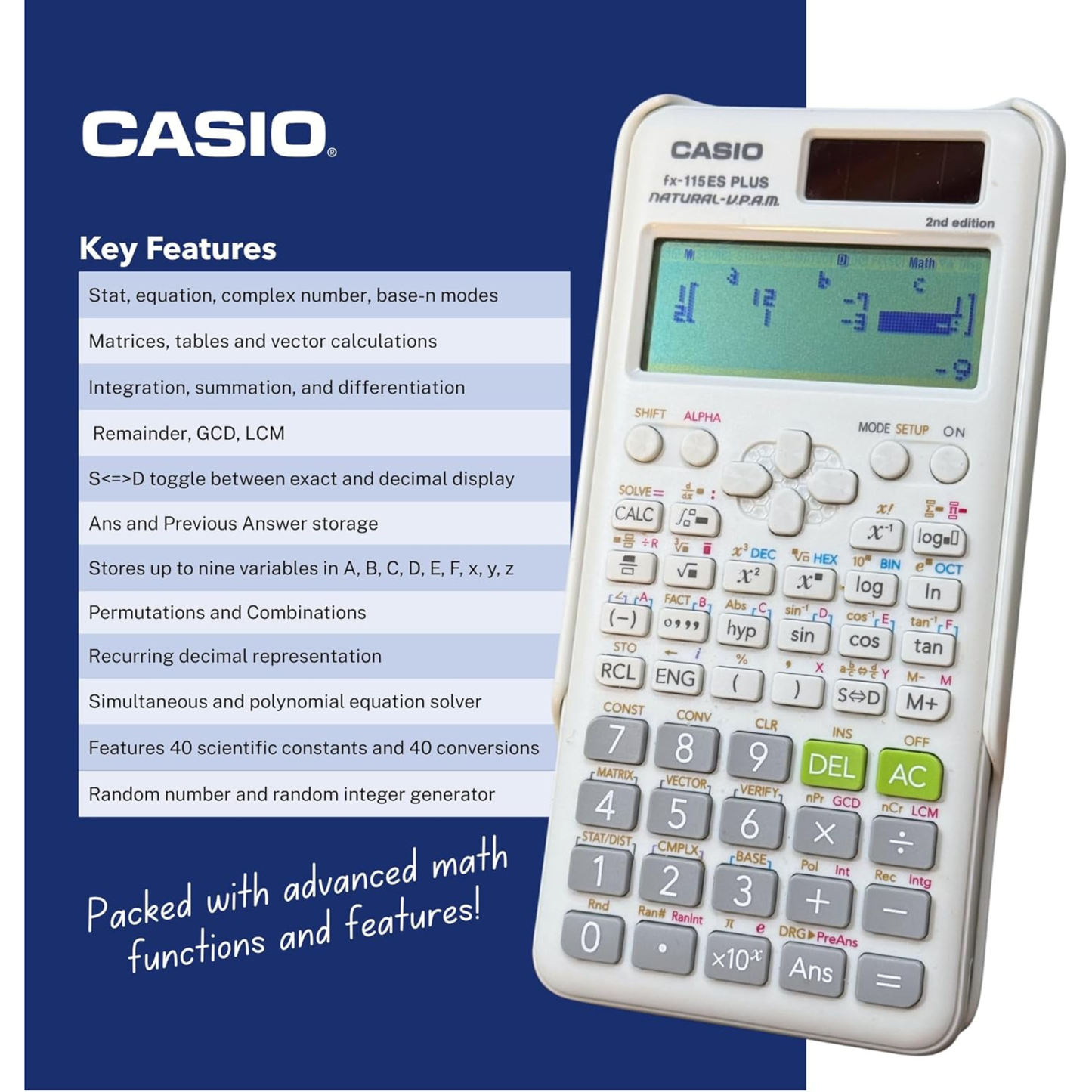 Casio fx-115ES Plus 2nd scientific calculator imported Australia UK 16-digit 4-line LCD display display premium brand online shop multi-replay function price BD Faridpur Gopalganj Kishoreganj Shyamoli Adabor Darussalam Technical Gabtoli Pallabi Lalmatia  Mirpur DOHS Kochukhet Gudaraghat 
