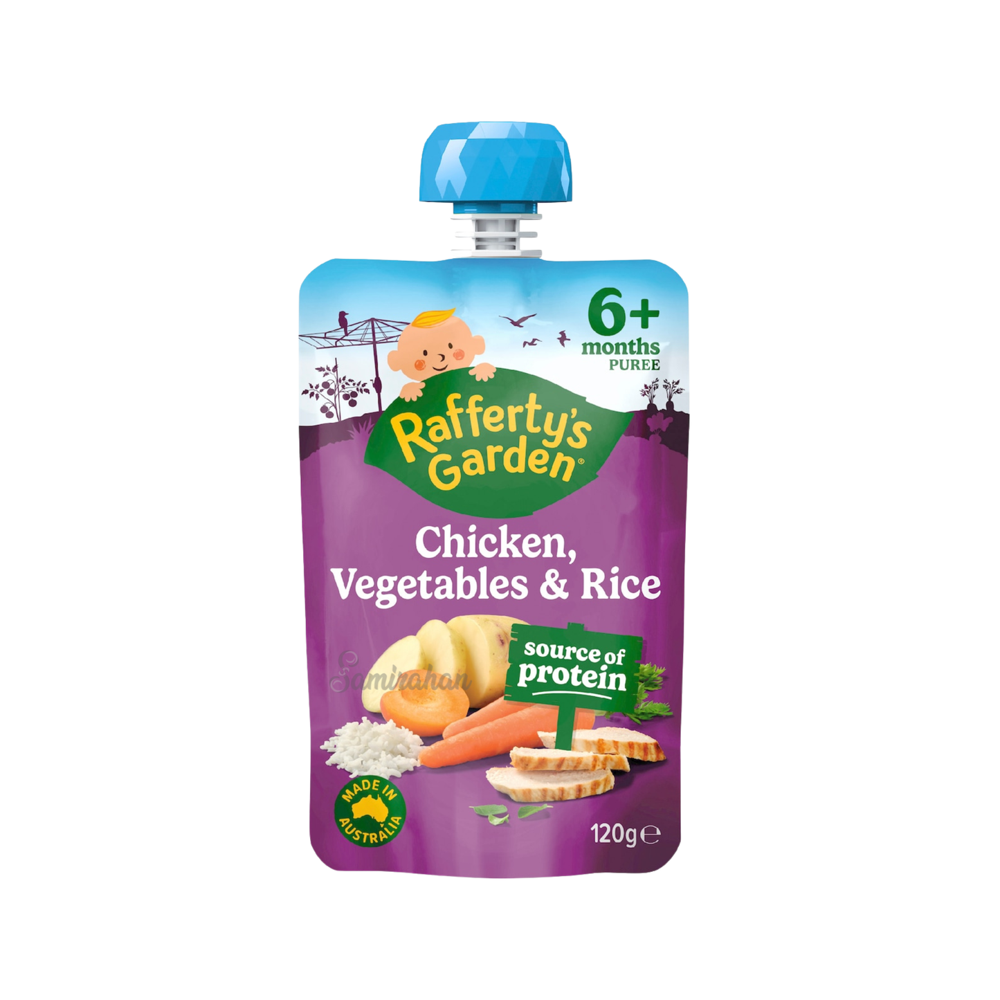 Rafferty's Garden Chicken Vegetables & Rice Baby Food Pouch fruit vegetable Best import Australia authentic premium kid snack healthy organic cheap price Dhaka Basundhara Residential Area Banani Super Market Mirpur Tongi Kurmitola