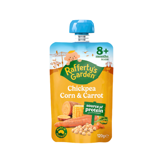 Rafferty's Garden Chickpea Corn Carrot Protein Baby Food fruits vegetable Best import Australia authentic premium kids snack healthy Comilla cheap price in BD  Aminbazar Gabtali Adabar Mohammadpur Shewrapara Kazipara Jatra Bari Gandaria 