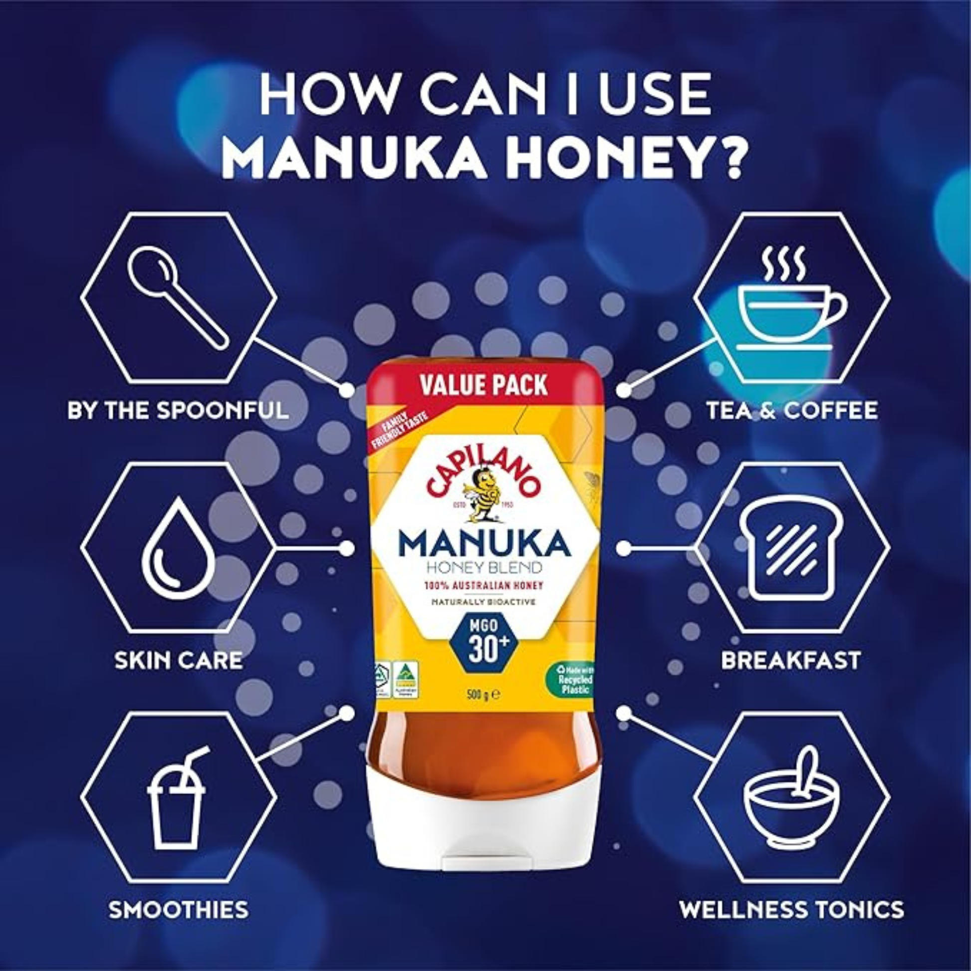 Capilano 100% Pure Australian Honey best import premium Australian brand kiwi quality sweet tasty fresh delicious modhu tasty healthy original cheap price in bd Aminbazar Gabtali Adabar Mohammadpur Shewrapara Kazipara Jatra Bari Gandaria