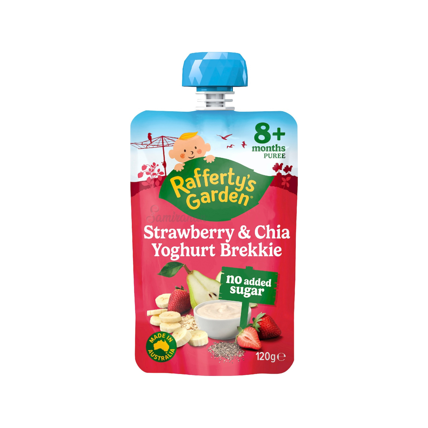 Rafferty's Garden Strawberry Chia Yoghurt Brekkie Baby Food Pouch fruit vegetable Best import Australia authentic premium snack healthy Bhola low price in BD
