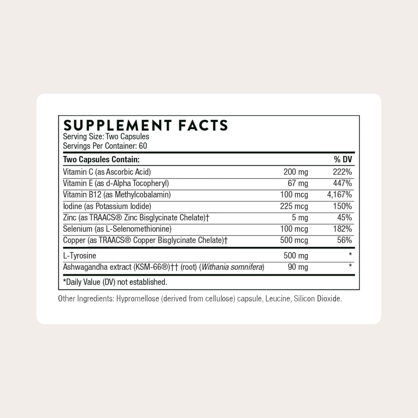 Thorne Research Thyrocsin Thyroid Cofactors Dietary Supplement imported AU genuine pharmacy healthcare iodine zinc selenium L-tyrosine strength supports in bd