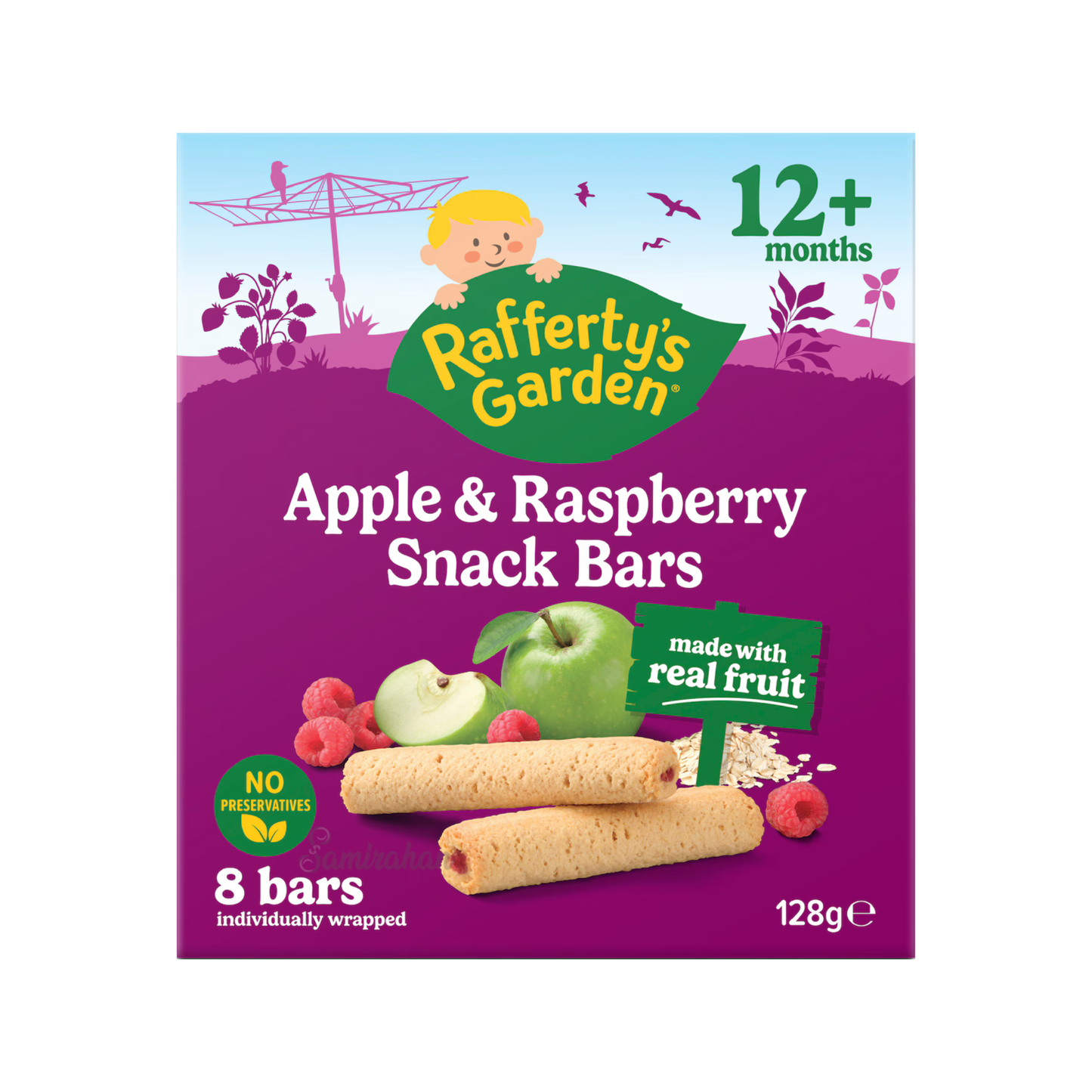 Rafferty’s Garden Apple & Raspberry Snack Baby Food Pouch 12+ Months fruit paste  raspberry toddler Best import authentic premium snack healthy low price in BD