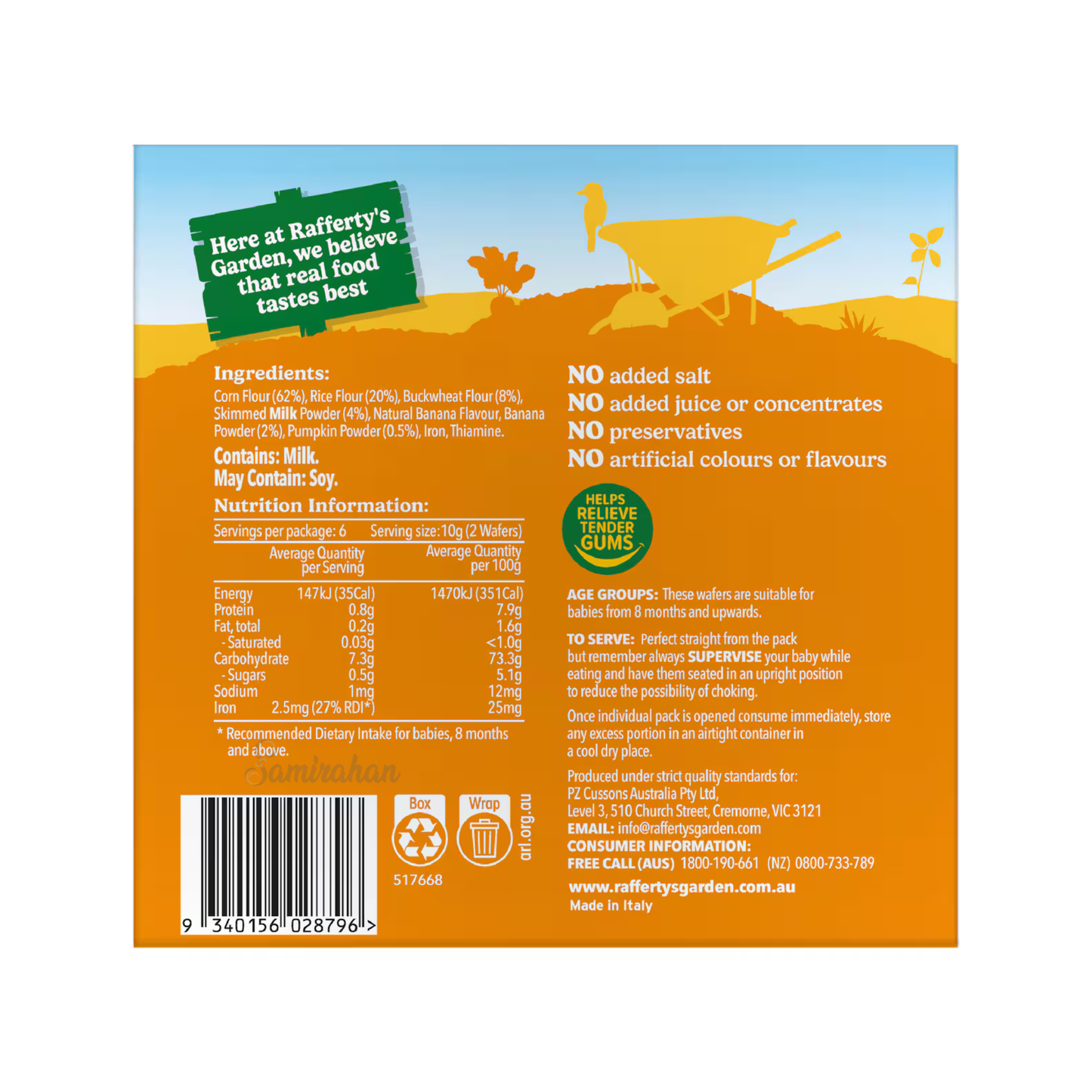 Rafferty’s Garden Banana & Pumpkin Teething Wafers Baby Food Pouch 8+corn rice buckwheat toddler Best imports authentic premium snack healthy low price in BD Khilkhet Nikunja Kuril Mohakhali DOHS Kalabagan Dhanmondi Keraniganj