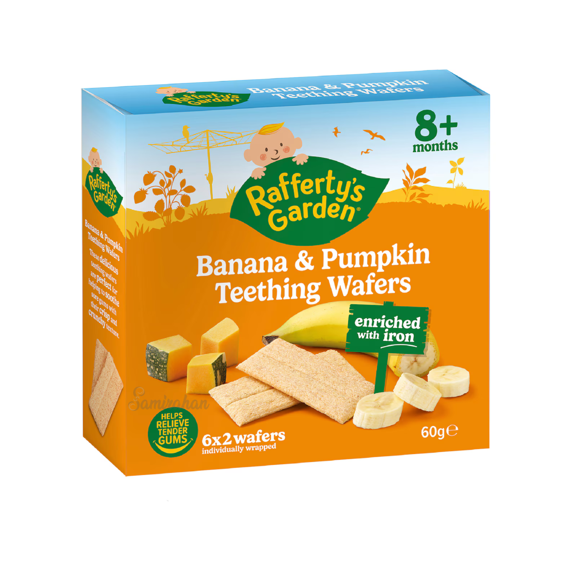 Rafferty’s Garden Banana & Pumpkin Teething Wafers Baby Food Pouch 8+corn rice buckwheat toddler Best imports authentic premium snack healthy low price in BD Aminbazar Gabtali Adabar Mohammadpur Shewrapara Kazipara Jatra Bari Gandaria