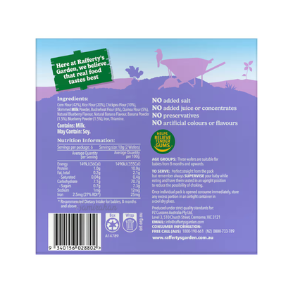 Rafferty’s Garden Blueberry Banana Teething Wafer Food Pouch corn rice chickpea buckwheat plus quinoa flour toddler Best import snack healthy low price in BD Shonir Akhra Sayedabad Wari Lalbagh Tejgaon Niketan DNCC Badda Rupnagar