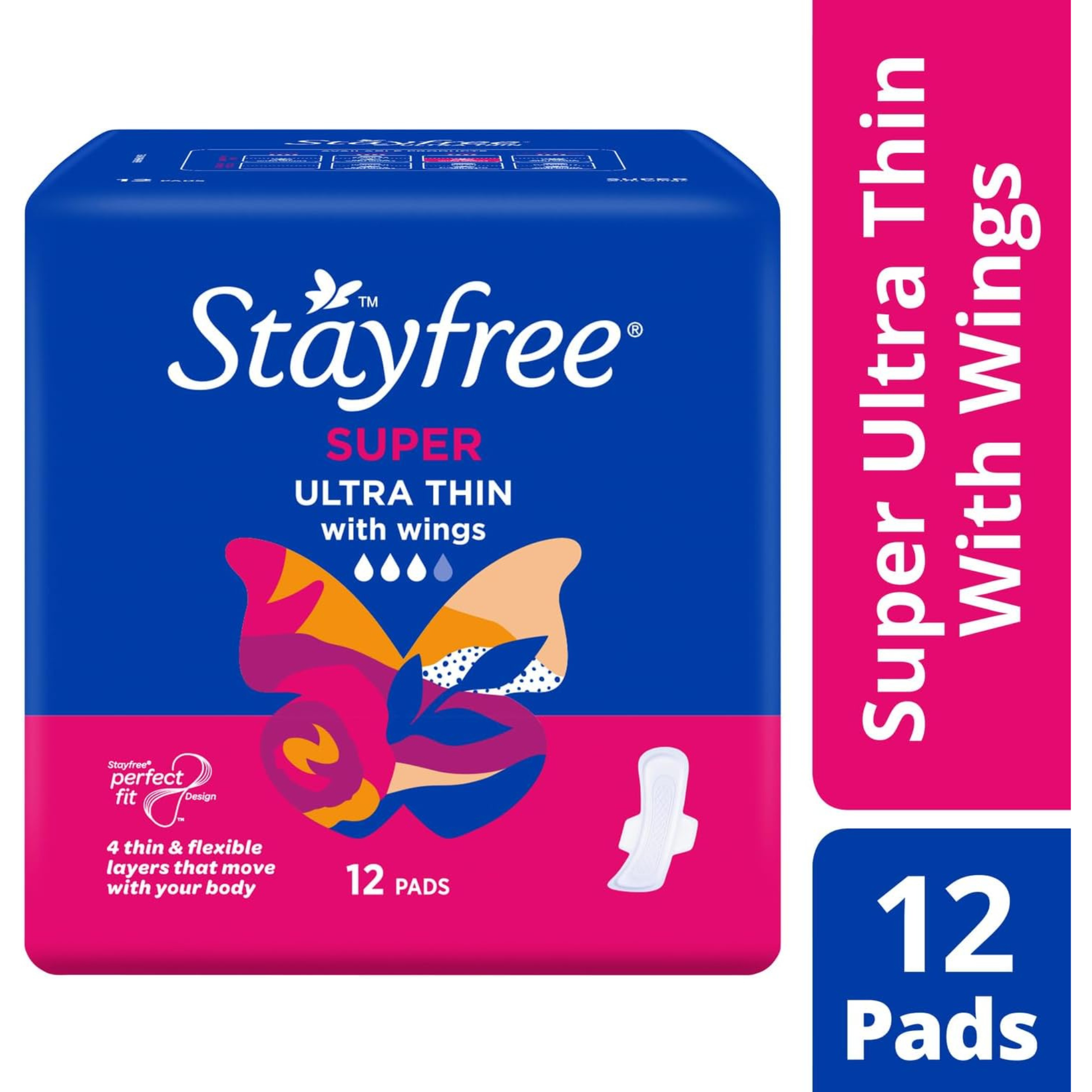 Stayfree Super Ultra Thin Pads Perfect fit with Wings AU Personal Hygiene Cottony Soft Quilted Cover gentle comfort skin Importe beauty product low price in BD Basundhara Residential Area Banani Super Market Mirpur Tongi Kurmitola
