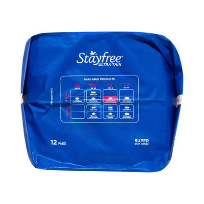 Stayfree Super Ultra Thin Pads Perfect fit with Wings AU Personal Hygiene Cottony Soft Quilted Cover gentle comfort skin Importe beauty product low price in BD Aminbazar Gabtali Adabar Mohammadpur Shewrapara Kazipara Jatra Bari Gandaria