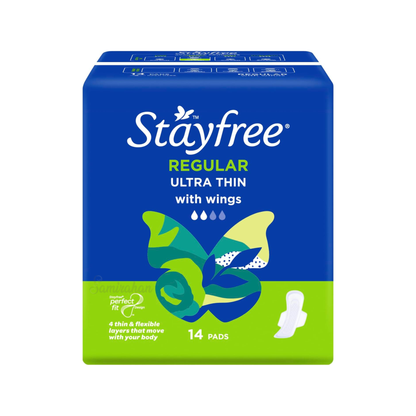 Stayfree Regular Ultra Thin Perfect fit Pads Wings AU Personal Hygiene Cottony Soft Quilted Cover gentle comfort skin Imported beauty product low price in BD Shanti Nagar Savar Nawabganj Dohar Banaripara Bakerganj