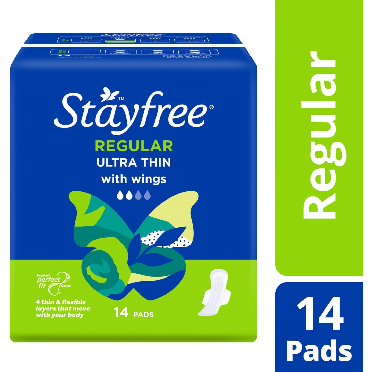 Stayfree Regular Ultra Thin Perfect fit Pads Wings AU Personal Hygiene Cottony Soft Quilted Cover gentle comfort skin Imported beauty product low price in BD Shonir Akhra Sayedabad Wari Lalbagh Tejgaon Niketan DNCC Badda Rupnagar