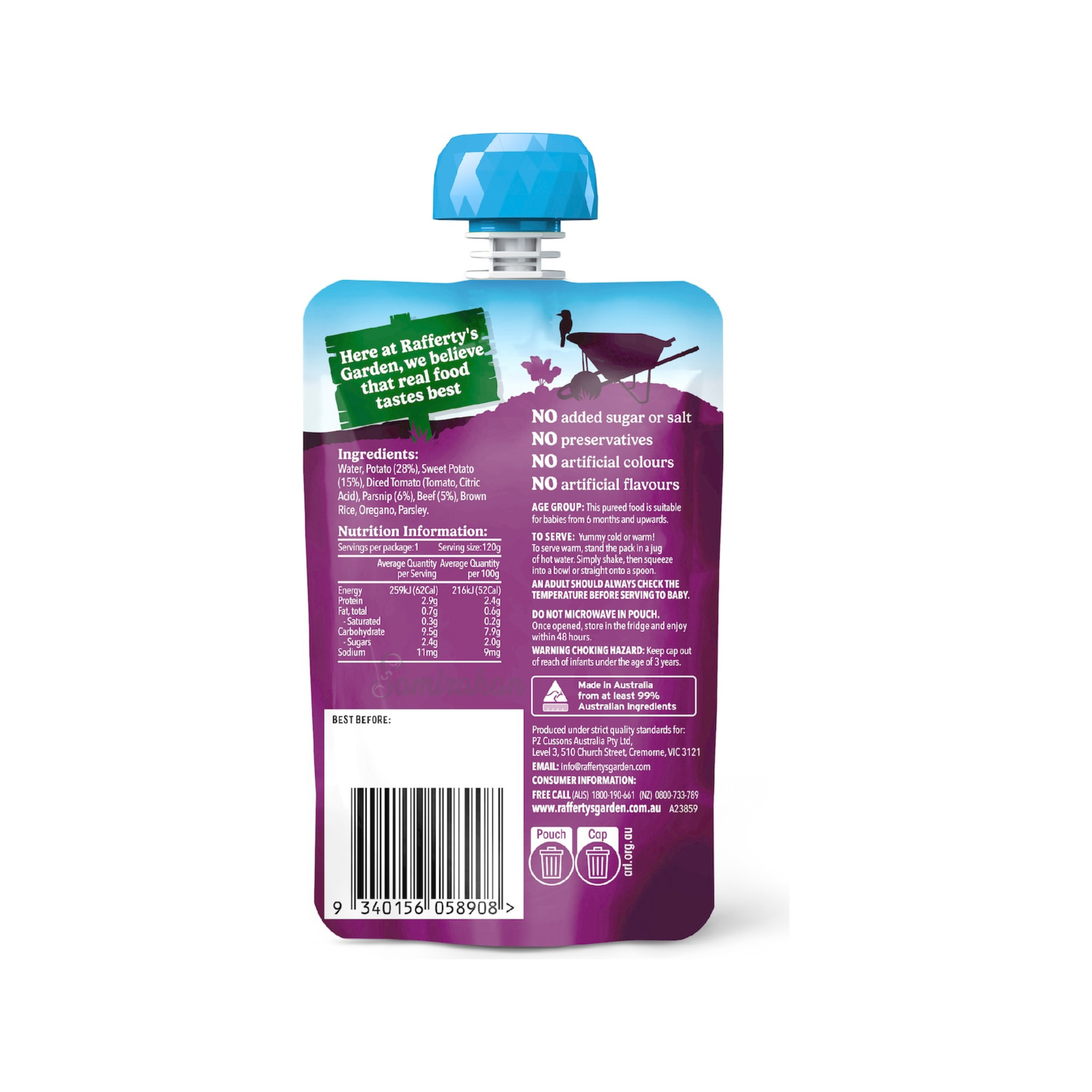 Rafferty's Garden Apple Pear Cinnamon Porridge Baby Food Pouch fruits vegetable import Australia authentic premium kids snack healthy organic cheap price in BD