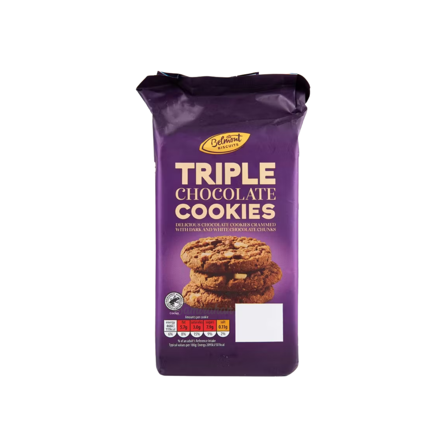 Belmont Triple Chocolate Cookies Dark White Chunks Biscuit delicious butter bread breakfast imported UK AU crunchy snack popcorn enjoy sweet healthy price in BD Shanti Nagar Savar Nawabganj Dohar Banaripara Bakerganj