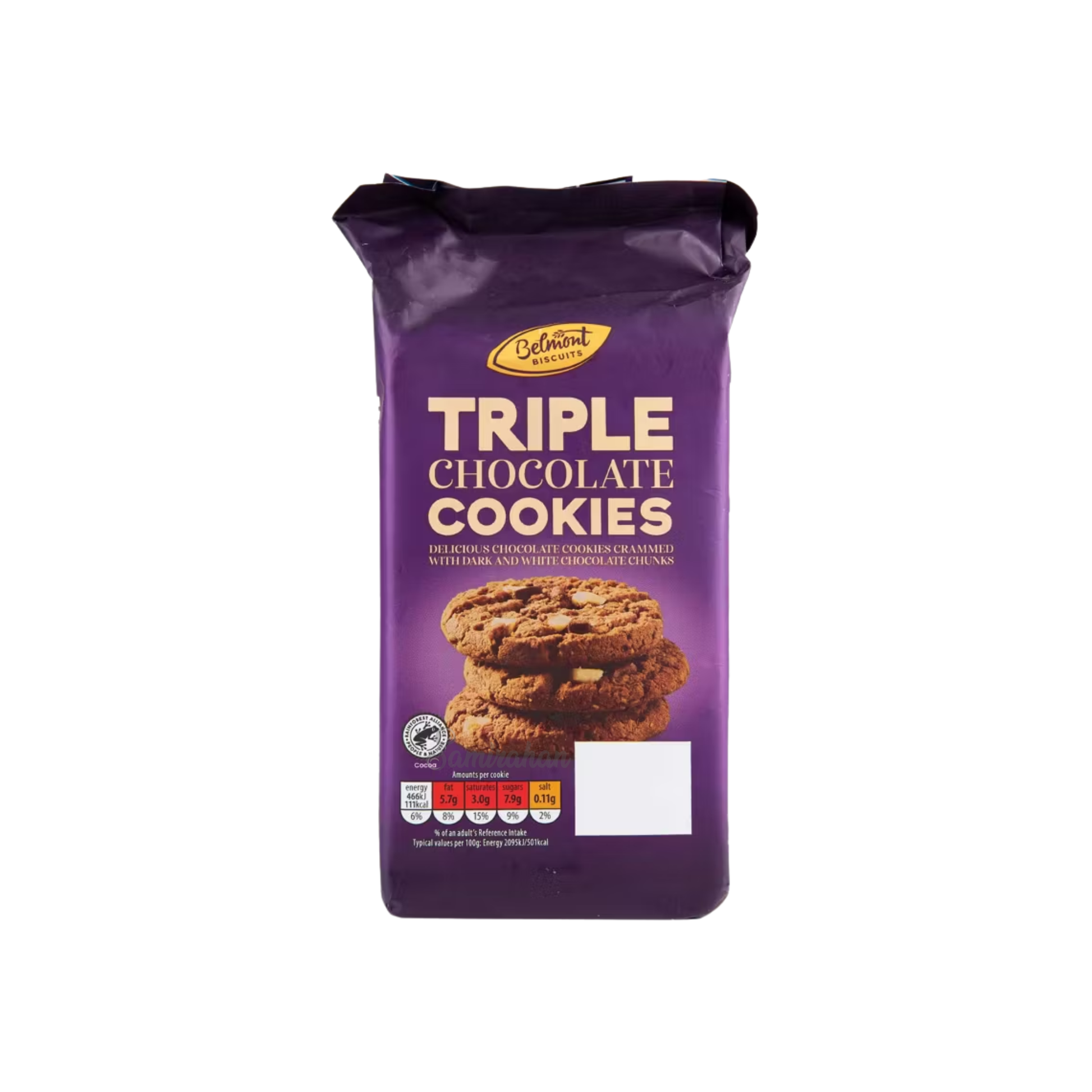 Belmont Triple Chocolate Cookies Dark White Chunks Biscuit delicious butter bread breakfast imported UK AU crunchy snack popcorn enjoy sweet healthy price in BD Shanti Nagar Savar Nawabganj Dohar Banaripara Bakerganj