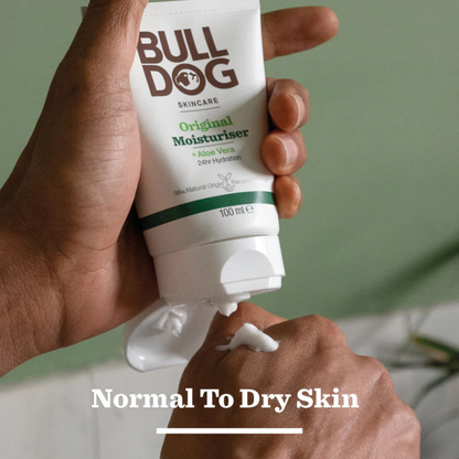 Bulldog Original Moisturiser UK authentic genuine premium men's skincare aloe vera vegan hydration face cream online shop BD Dhaka Bangladesh Chittagong Khulna Daraz Ailibaba Amazon aarong yellow sailor le reve I phone Foodpanda pathao uber