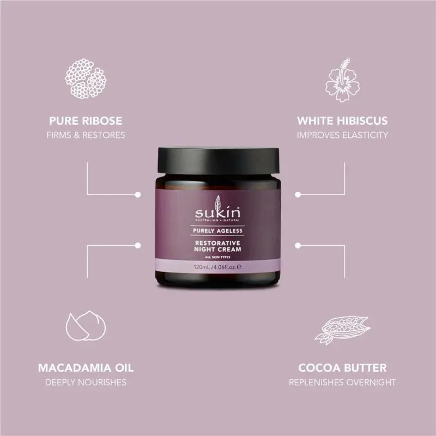 Sukin Purely Ageless Night Cream imported Australia authentic genuine premium anti-ageing moisturiser wrinkle care vegan skincare shop Dhaka Chattogram Sylhet Magura Jamalpur Bhola Bagerhat Kishoreganj Rangpur