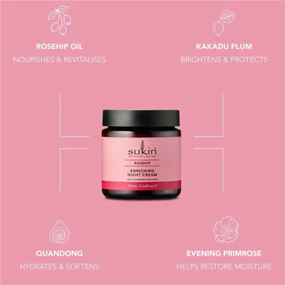 Sukin Rosehip Enriching Night Cream imported Australia authentic genuine premium moisturiser vegan skincare dry skin online shop BD Dhaka Bangladesh Sylhet