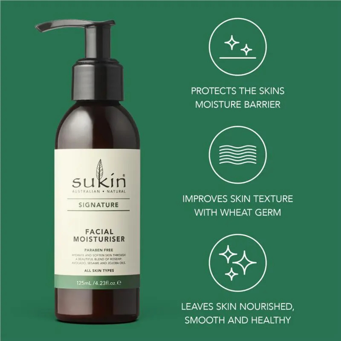 Sukin Signature Facial Moisturiser Pump import AU authentic genuine premium moisturiser rosehip vitamin E Facialcare vegan Dhaka Chattogram Sylhet Bd low price