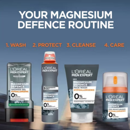 L'Oréal Men Expert Magnesium Defence Face Wash imported UK authentic genuine premium brand cheapest price BD Dhaka Chittagong Sylhet sensitive skin cleanser Bandarban Narail Munshiganj Moulvibazar Matlab Kachua Jashore (Jessore)