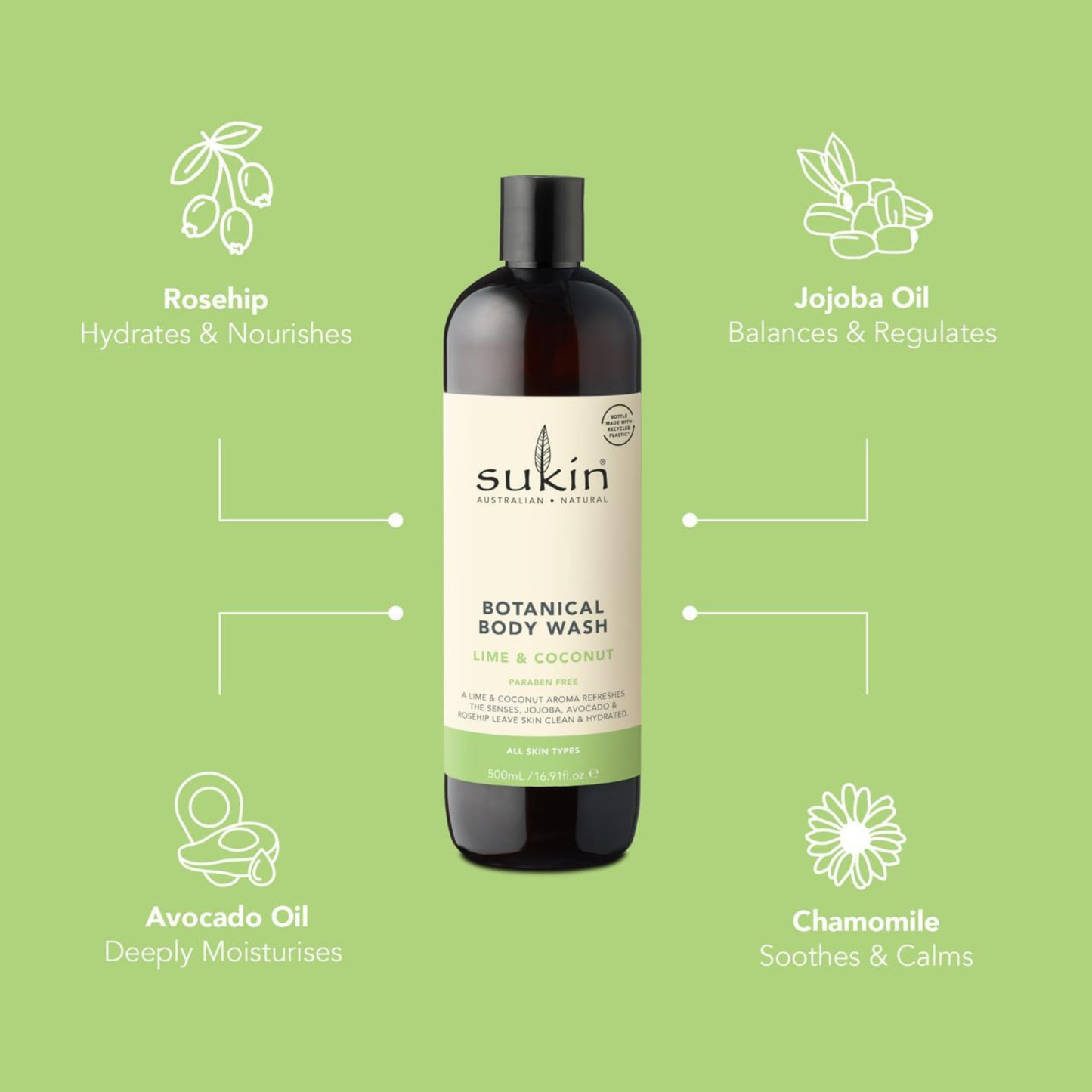 Sukin Lime Coconut Body Wash imported Australia authentic best genuine premium vegan body cleanser natural skincare online shop BD Dhaka Bangladesh low price Daraz Ailibaba Amazon aarong yellow sailor le reve I phone Foodpanda pathao uber