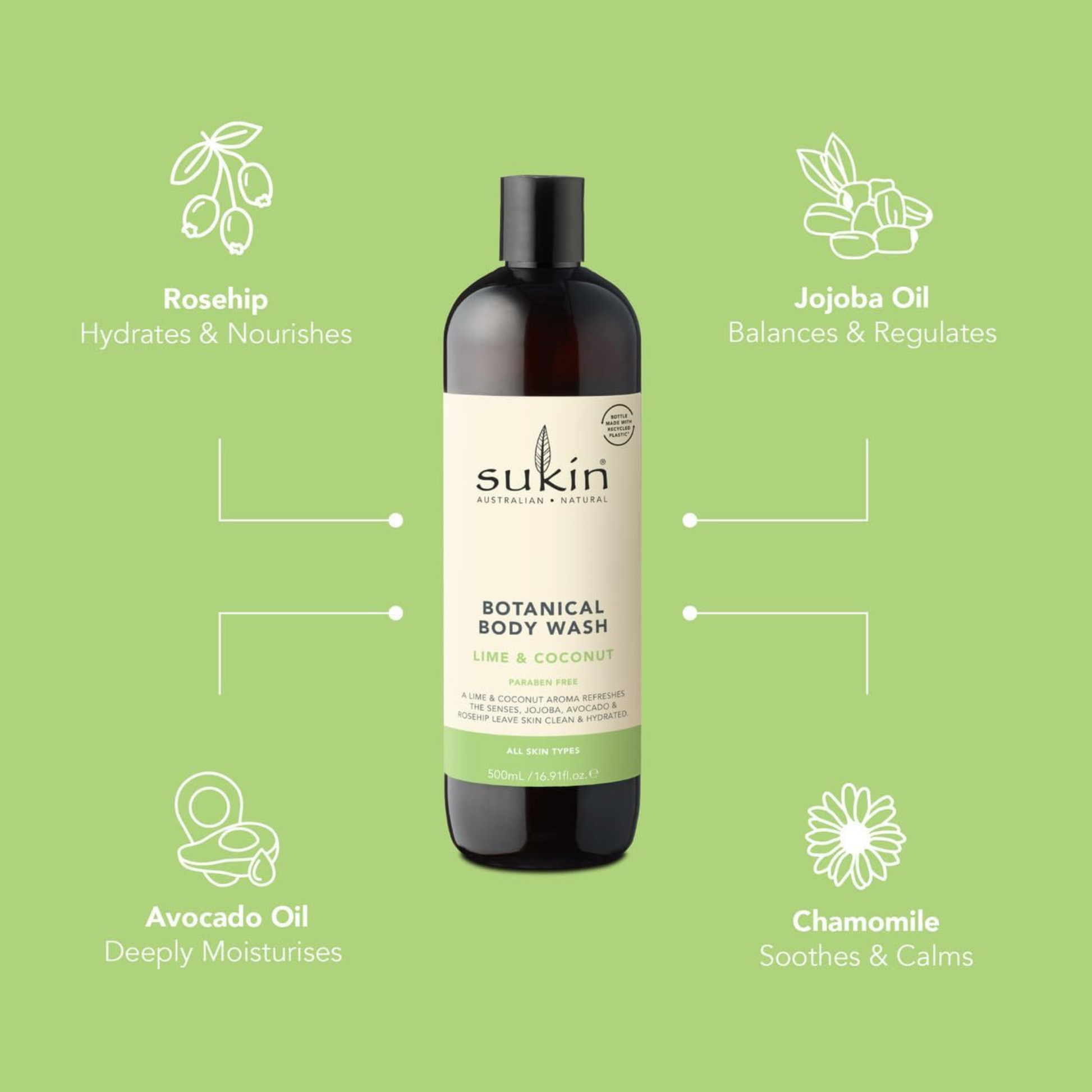 Sukin Lime Coconut Body Wash imported Australia authentic best genuine premium vegan body cleanser natural skincare online shop BD Dhaka Bangladesh low price Daraz Ailibaba Amazon aarong yellow sailor le reve I phone Foodpanda pathao uber