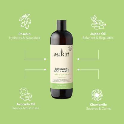 Sukin Lime Coconut Body Wash imported Australia authentic best genuine premium vegan body cleanser natural skincare online shop BD Dhaka Bangladesh low price Daraz Ailibaba Amazon aarong yellow sailor le reve I phone Foodpanda pathao uber