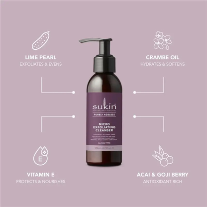 Sukin Micro Exfoliating Cleanser imported Australia authentic genuine premium AHA face wash anti ageing vegan skincare online shop BD Dhaka Bangladesh Lakshmipur Barguna Bhairab Hajiganj Teknaf Cumilla (Comilla)