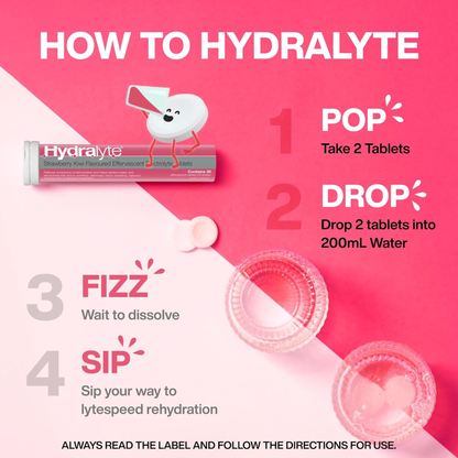 Hydralyte Strawberry Kiwi Effervescent Electrolyte Tablets Energy Boost Multivitamin Drink immunity strength genuine premium hydration imported low price in BD Sirajganj Satkhira Kaliakair Senbagh Ukhiya Narayanganj