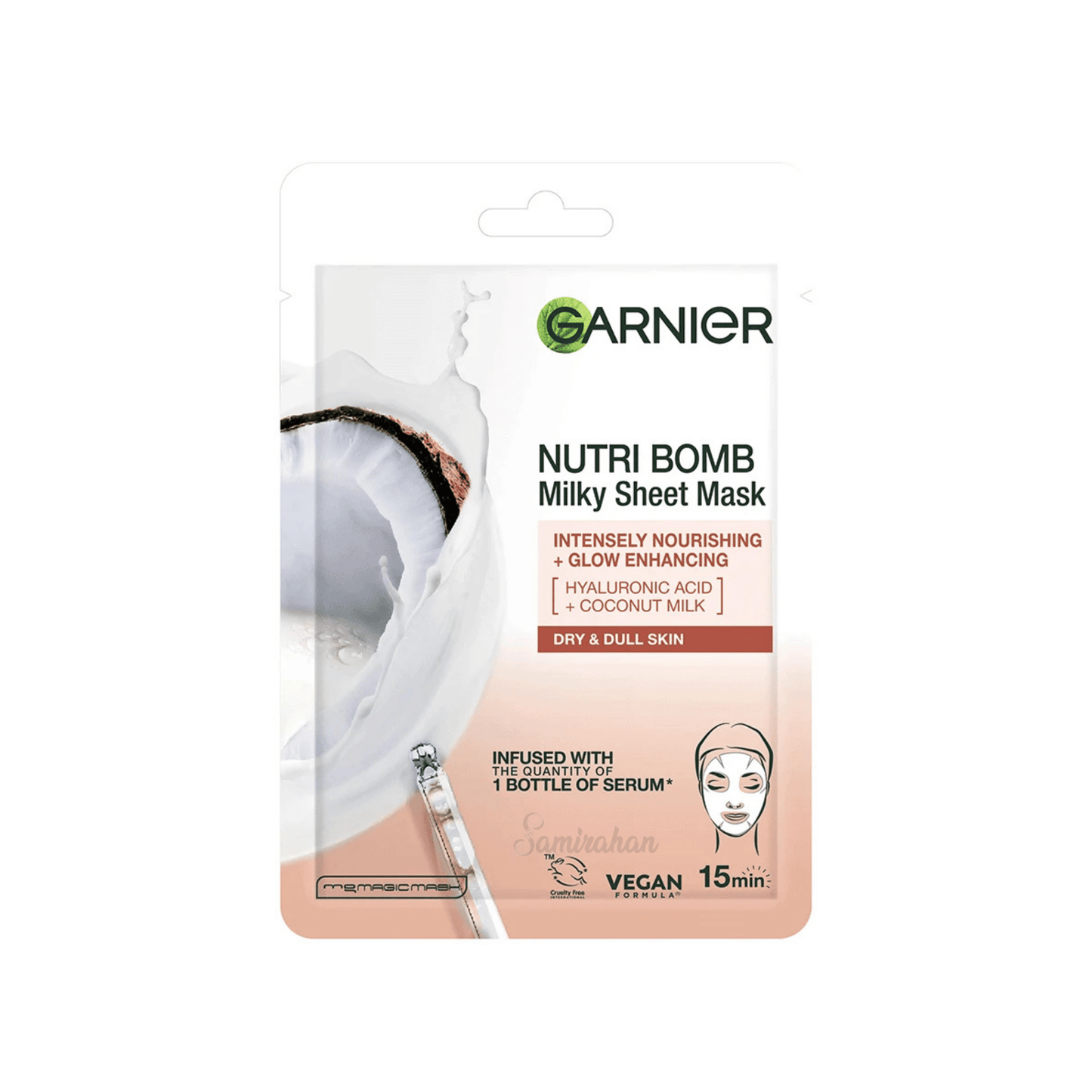 Garnier Nutri Bomb Milky Sheet Mask Hyaluronic Acid Coconut Milk imported UK genuine authentic real skincare beauty cosmetic quality brand luxury premium bd Shanti Nagar Savar Nawabganj Dohar Banaripara Bakerganj