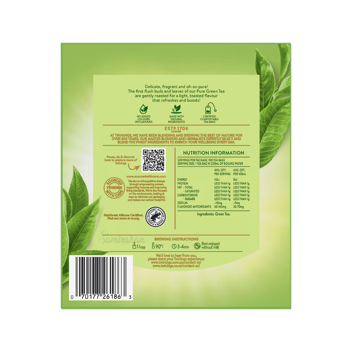 Twinings Natural green tea imported Australia authentic premium brand online shop cheapest price BD Dhaka Chittagong Sylhet Bangladesh antioxidants 100 bags Aminbazar Gabtali Adabar Mohammadpur Shewrapara Kazipara Jatra Bari Gandaria