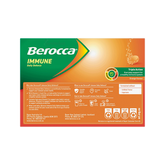 Berocca Immune Daily Defence Orange Effervescent Multivitamin Drink imported Australia authentic premium brand low price BD Dhaka Chittagong Sylhet Bangladesh