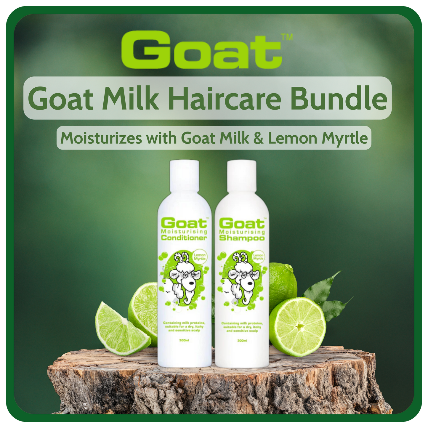 Goat Milk Hair Care Bundle Lemon Myrtle Shampoo & Conditioner (Australia) 2 × 300mL