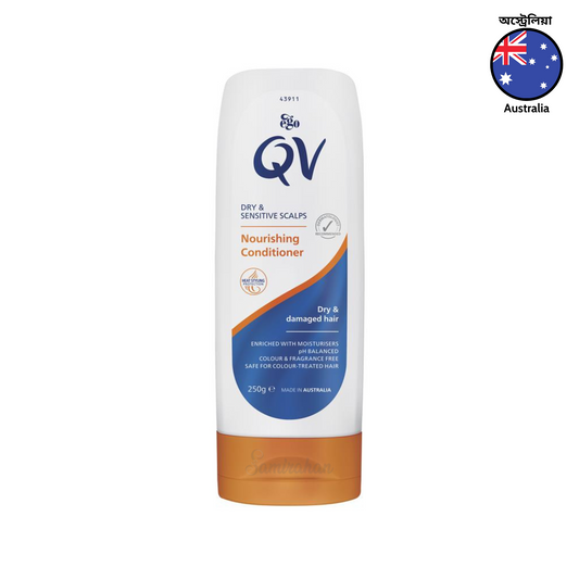 Ego QV Nourishing Conditioner with gentle formula designed for use on sensitive skin. Suitable for normal, dry, damaged colored hair. Soap free. Dermatologist recommended no harsh chemicals. Best imported foreign Australian authentic genuine real original care premium brand haircare price in Dhaka Chittagong Bangladesh.
