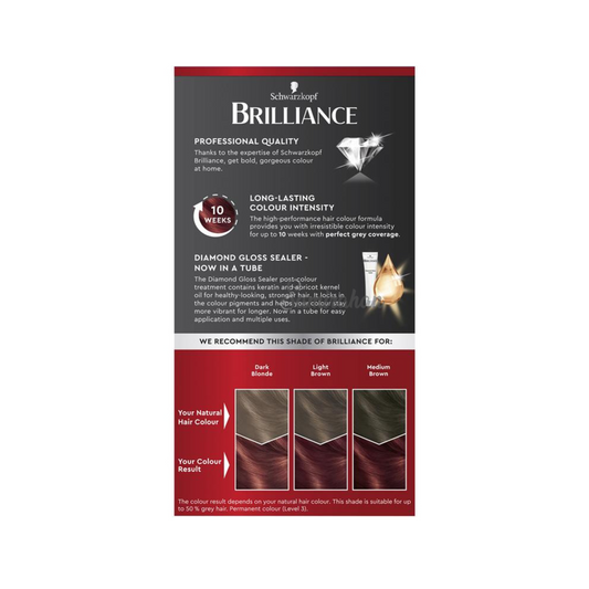 Schwarzkopf Brilliance Permanent Hair Colour shine healthy stronger Romantic Brown grey 10 weeks Best safe authentic imported Australian premium low price in bd