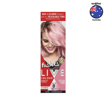 Schwarzkopf Live Colour Pastels Semi-Permanent Hair Colour Cotton Candy Pink 1 Kit