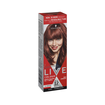 Schwarzkopf Live Colour Semi-Permanent Hair Colour Red Embers (Australia) 1 Kit