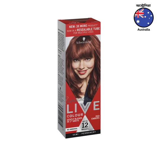 Schwarzkopf Live Colour Semi-Permanent Hair Colour Red Embers 1 Kit