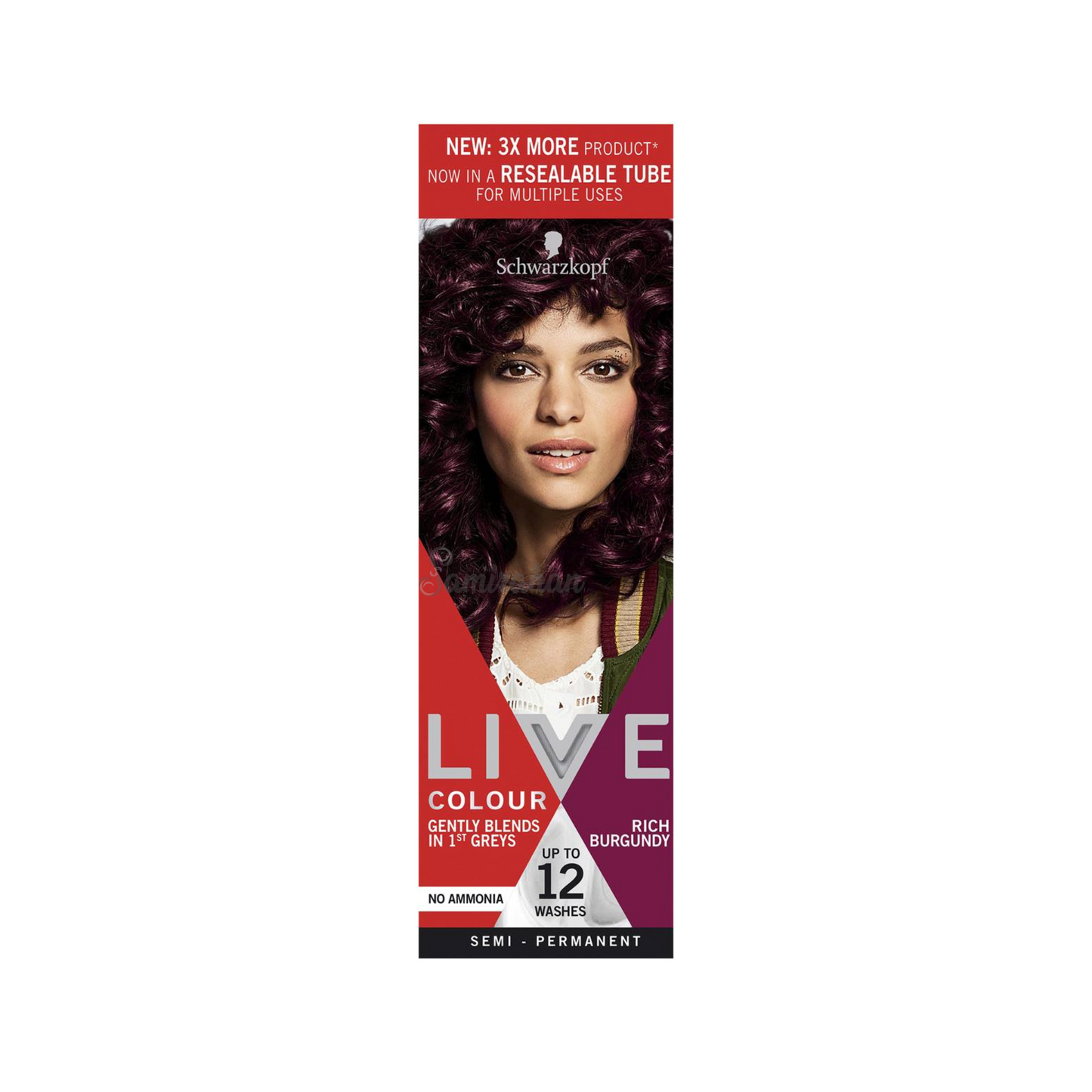 Schwarzkopf Live Colour Semi-Permanent Hair Colour Rich Burgundy (Australia) 1 Kit