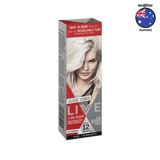 Schwarzkopf Live Colour Semi-Permanent Hair Colour Silver Toner 1 Kit