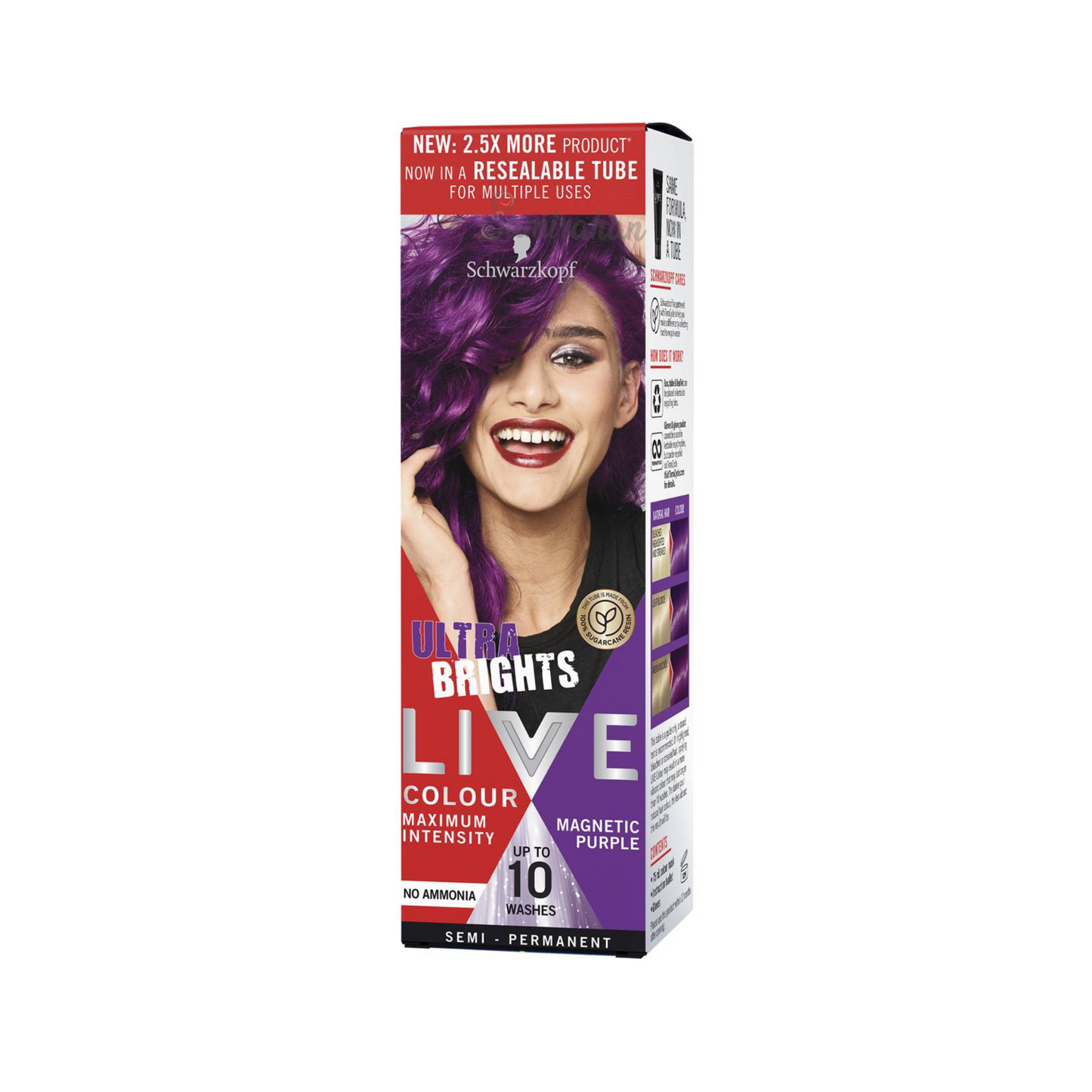 Schwarzkopf Live Colour Ultra Brights Semi-Permanent Hair Colour Magnetic Purple (Australia) 1 Kit