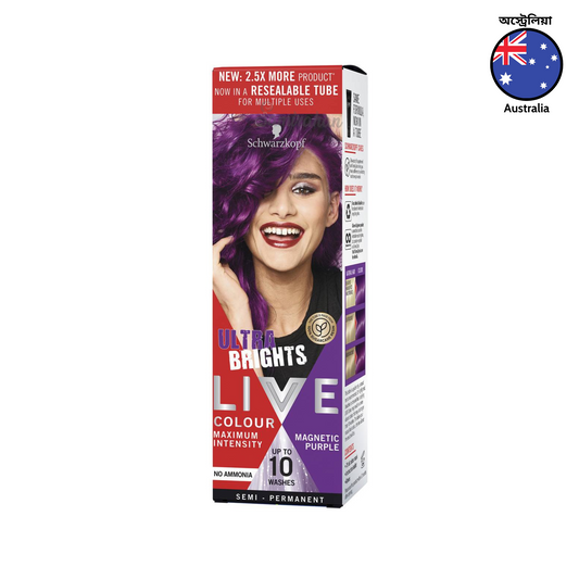 Schwarzkopf Live Colour Ultra Brights Semi-Permanent Hair Colour Magnetic Purple 1 Kit